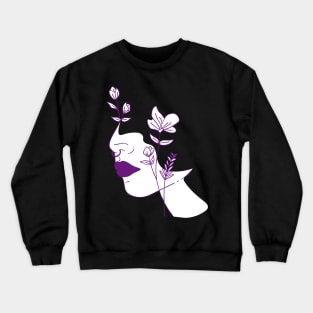 Beautiful Universe Flower Inspiration Purple & White Crewneck Sweatshirt